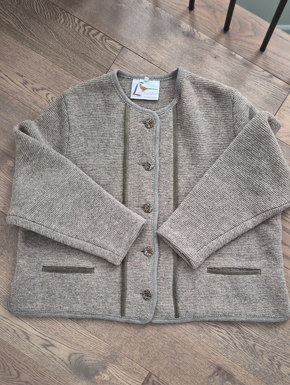 Neutral Taupe Knit Cardigan Jacket